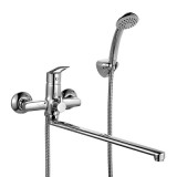 Смеситель для ванны с длинным изливом Amur AMUSBLCM10 — Смеситель для ванны с длинным изливом с керамическим дивертором,  Amur, Milardo, AMUSBLCM10