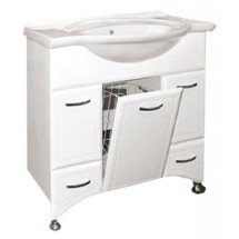 Мебель для ванной Misty Дрея-86 2 ящ., левым зеркалом и корзиной — 