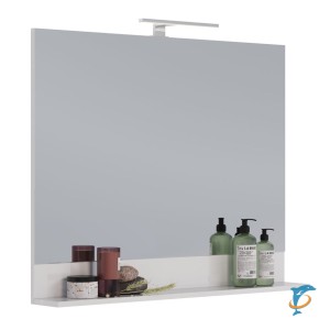 Зеркало Lemark ROMANCE 80см с полкой, цвет: Белый глянец  (LM07R80Z)