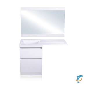 Мебель для ванной El Fante напольная Даллас 120 Люкс белая PLUS левая  (СС-00000388 + СС-00000564 + СС-00000393)