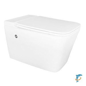 Унитаз импульсный Azario 360х590х380 подвесной, квадратный, быстросъемное сиденье микролифт, монтажная рама в комплекте (AZ-101C)  (AZ-101C)