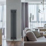 Стальной двухтрубчатый радиатор Arbonia 2180/6/12 антрацит металлик 6 секций боковое — 