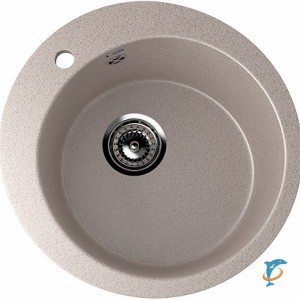 Круглая мойка с отверстием под смеситель ULGRAN U-405 песочный  (U-405-302)
