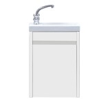 Тумба с раковиной Misty Мини 40 прямая подвесная белая универсальная л/п — 