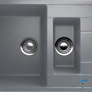 Двухсекционная реверсивная мойка ULGRAN U-205 графитовый  (U-205-342)