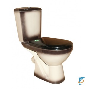 Унитаз - компакт Rosa Комфорт декор чёрный  (Комфорт декор чёрный)