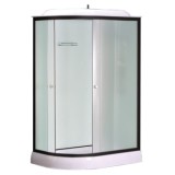 Душевая кабина Loranto 1200х800х2150 правосторонняя, белое заднее стекло, поддон 14 см, прозрачное стекло 4 мм, профиль черный (CS-877EBTM/W-120) &mdash; 