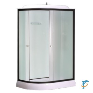 Душевая кабина Loranto 1200х800х2150 правосторонняя, белое заднее стекло, поддон 14 см, прозрачное стекло 4 мм, профиль черный (CS-877EBTM/W-120) (CS-877EBTM/W-120)