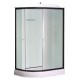 Душевая кабина Loranto 1200х800х2150 правосторонняя, белое заднее стекло, поддон 14 см, прозрачное стекло 4 мм, профиль черный (CS-877EBTM/W-120)  (CS-877EBTM/W-120)