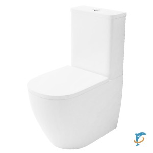 Унитаз-компакт напольный Azario Renda 615х365х840 безободковый в комплекте с арматурой, сиденье микролифт, белый (AZ-8693) (AZ-8693)