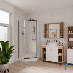 Душевое ограждение Niagara NG-6834-08 BLACK (100х100х190)  (68340811BLACK)