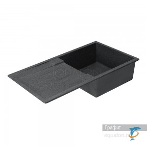 Мойка для кухни из литого мрамора Aquaton Верона прямоугольная с крылом графит 1A710032VR210 (1A710032VR210)