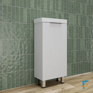 Тумба с раковиной напольная Style Line Соло 40, Белый Софт (ЛС-00002428+ЛС-00000247)