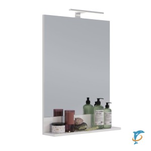 Зеркало Lemark ROMANCE 60см с полкой, цвет: Белый глянец  (LM07R60Z)