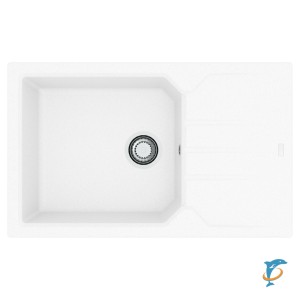 Мойка кухонная Alveus Granital Record 40 Arctic-G11 780х480х180 с сифоном, белая  (1144964)