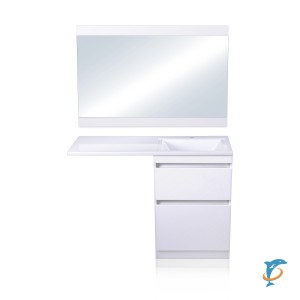 Мебель для ванной El Fante напольная Даллас 120 Люкс белая PLUS правая  (СС-00000388 + СС-00000565 + СС-00000393)