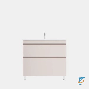 Тумба с раковиной Style Line Атлантика 90 Люкс Плюс, карамель (СС-00002585+СС-00002204)