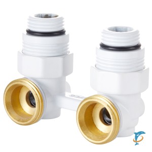 Узел нижнего подключения Royal Thermo угловой 1/2"х3/4" EK (белый)  (RANPU11234WH)