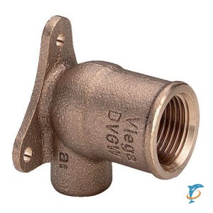 Настенная водорозетка Viega d18х3/4 под пайку с тремя точками крепления, бронза, модель 94471G  (113216)