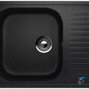 Односекционная реверсивная мойка ULGRAN U-202 черный  (U-202-308)