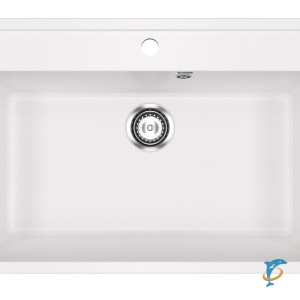 Односекционная мойка с отверстием под смеситель ULGRAN U-600 ультра-белый  (U-600-341)