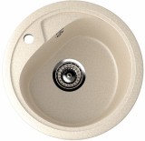 Круглая мойка с отверстием под смеситель ULGRAN U-500 бежевый — 