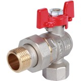 Шаровой кран угловой с американкой ROMMER 3/4&quot; ВН/НР, ручка бабочка — 