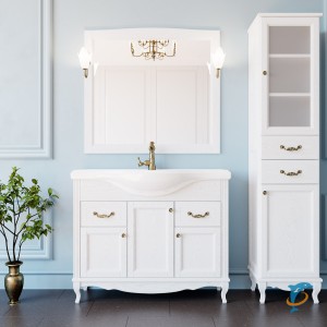 Комплект ValenHouse Эллина 105 белый с пеналом, фурнитура бронза (Е105_КПББ)