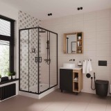 Душевое ограждение Niagara NG-6881-08 BLACK (100х800х1950) — 