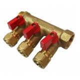 Коллектор Millennium 3/4x16ц 3 выхода красный — 