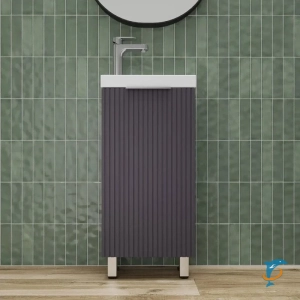 Тумба с раковиной напольная Style Line Соло 40, графит нубук (ЛС-00002427+ЛС-00000247)