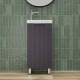 Тумба с раковиной напольная Style Line Соло 40, графит нубук  (ЛС-00002427+ЛС-00000247)