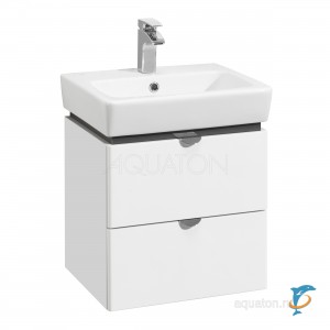 Тумба с раковиной Aquaton Скай PRO 50 белая глянец  (1A238001SY010 + Aquaton_1WH302184)