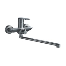 Смеситель для ванны HAIBA HB22505-3 длинный излив, латунь, оружейная сталь — 