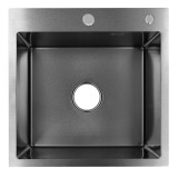 Кухонная мойка AZARIO SABRINA 500х500х200 нержавеющая сталь, цвет Оружейная сталь (AZB5050S) — 