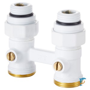 Узел нижнего подключения Royal Thermo прямой 1/2"х3/4" EK (белый)  (RANPP11234WH)