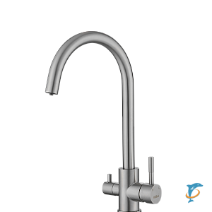 Смеситель для кухни HAIBA HB43828 с подключением фильтра, нержавеющая сталь, сатин (HB43828)