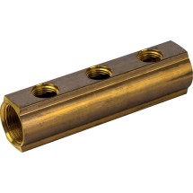 Распределительный коллектор LUXOR CD 457/3 —  Коллекторы распределительные 1", выходы с внутренней резьбой 1/2" и с резьбой под клапан выпуска воздуха VS 604/A-1/2" 