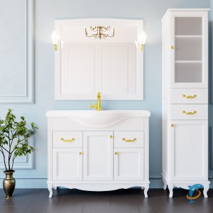 Комплект ValenHouse Эллина 105 белый с пеналом, фурнитура золото  (Е105_КПБЗ)