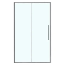 Душевая дверь Azario SHANGHAI раздвижная 140х195, толщина полотна 6мм универсальная, цвет профиля графит матовый — Вид установки  в нишу, напольный.
                            