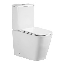 Унитаз-компакт Azario ESCONDA 355х620х805 напольный, безободковый, слив &quot;Торнадо&quot;, в комплекте с быстросъемным сиденьем микролифт (AZ-1255A) — 