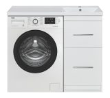 Тумба Misty Мексика 50 под стиральную машину белая эмаль с раковиной Гавана 105 правая — 