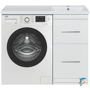 Тумба Misty Мексика 50 под стиральную машину белая эмаль с раковиной Гавана 105 правая (П-Мекс01060-0113Я+Misty_5021105)