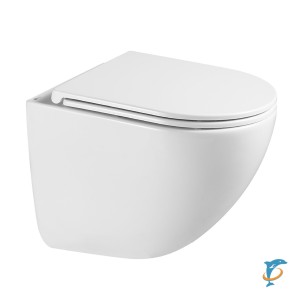 Унитаз Lemark GLAZER подвесной, безободковый, сиденье микролифт,смыв вихревой Торнадо 3.0, бел глянец (9614003)