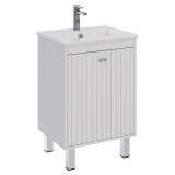 Тумба Lemark ROMANCE 60 см под 1 раковину, подвесная/напольная, 2-х дверная, цвет корпуса, фасада: Белый глянец — 