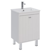 Тумба Lemark ROMANCE 60 см под 1 раковину, подвесная/напольная, 2-х дверная, цвет корпуса, фасада: Белый глянец — 