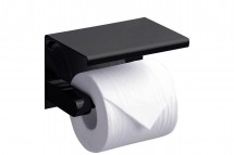 Держатель туалетной бумаги с полкой RUSH Edge (ED77141 Black) — 
