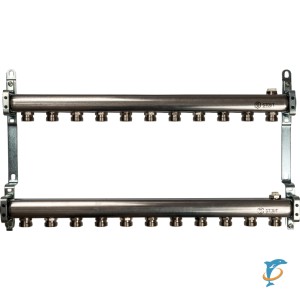 Коллектор STOUT из нержавеющей стали для радиаторной разводки на 11 выходов  (SMS 0923 000011)