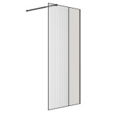 Душевая перегородка Niagara Nova NG-481-90FBLACK (90х200) черный матовый, стекло рифленое/тонированное &mdash; 