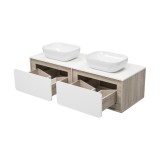 Тумба с раковиной Misty Дубль 150 подвесная — 